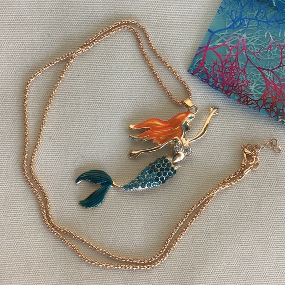 Boutique NEW - mermaid bling rhinestone necklace - Picture 3 of 5